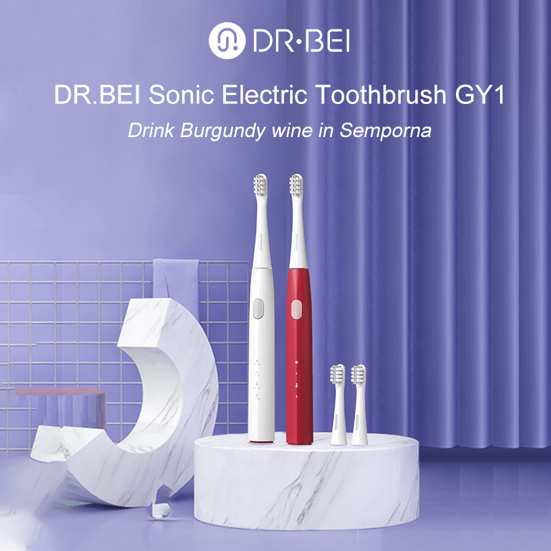 Звуковая электрическая зубная щетка DR.BEI Sonic Electric Toothbrush GY1 красная